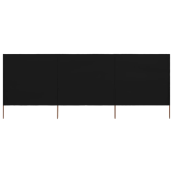 vidaXL 3 paneļu vēja aizsargsiets, melns, 400x160 cm, audums