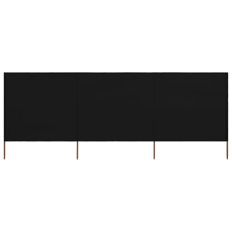 vidaXL 3 paneļu vēja aizsargsiets, melns, 400x160 cm, audums