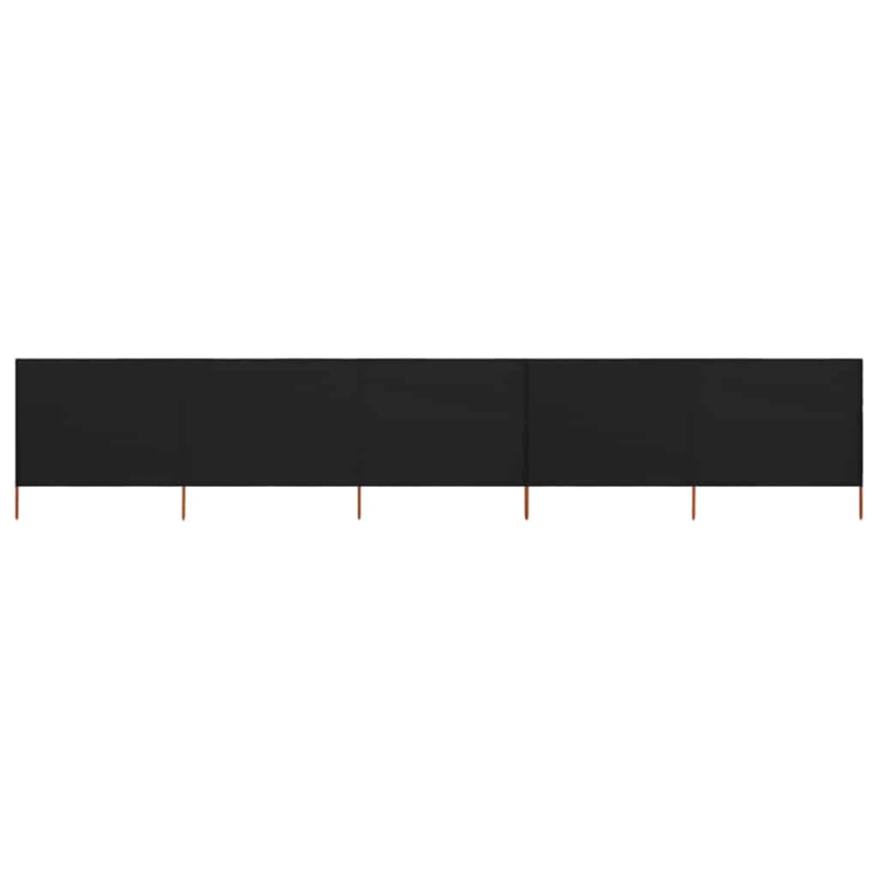 vidaXL 5 paneļu vēja aizsargsiets, melns, 600x80 cm, audums