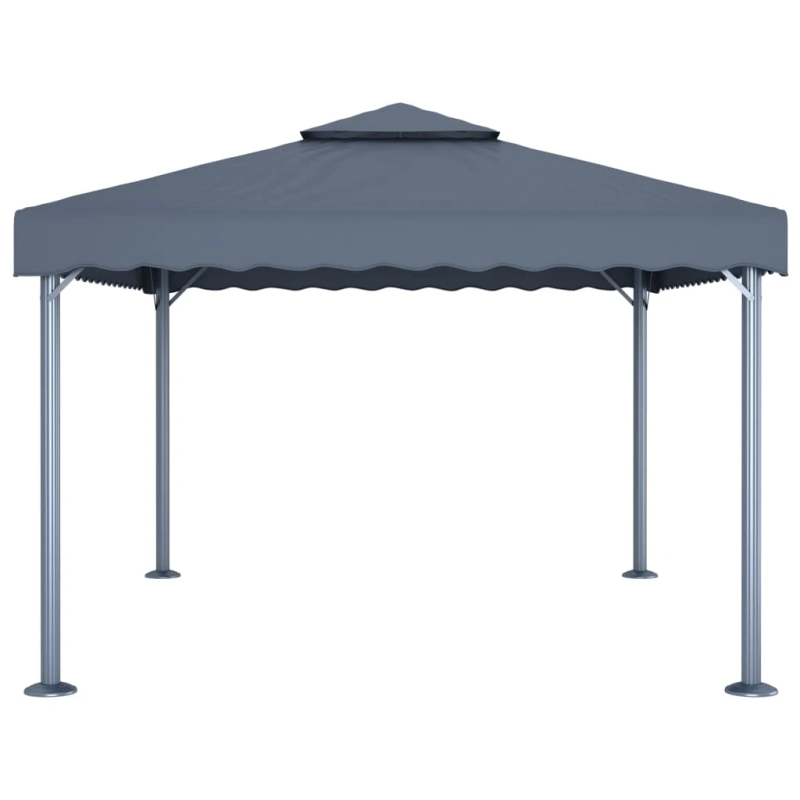 vidaXL dārza nojume, 400x300 cm, antracītpelēka, alumīnijs