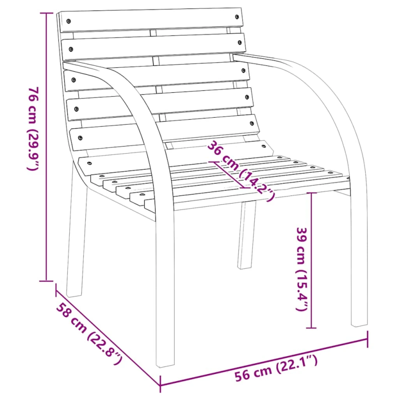 vidaXL dārza krēsli, 2 gab., pelēks koks