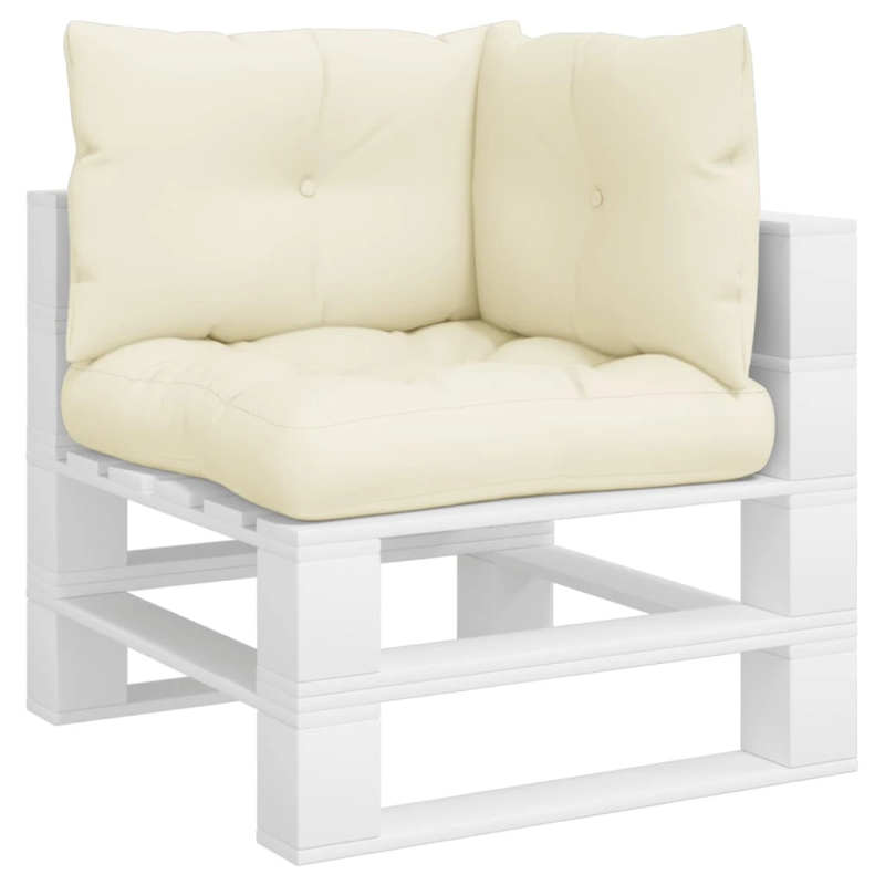 vidaXL palešu spilveni, 3 gab., audums, krēmkrāsas