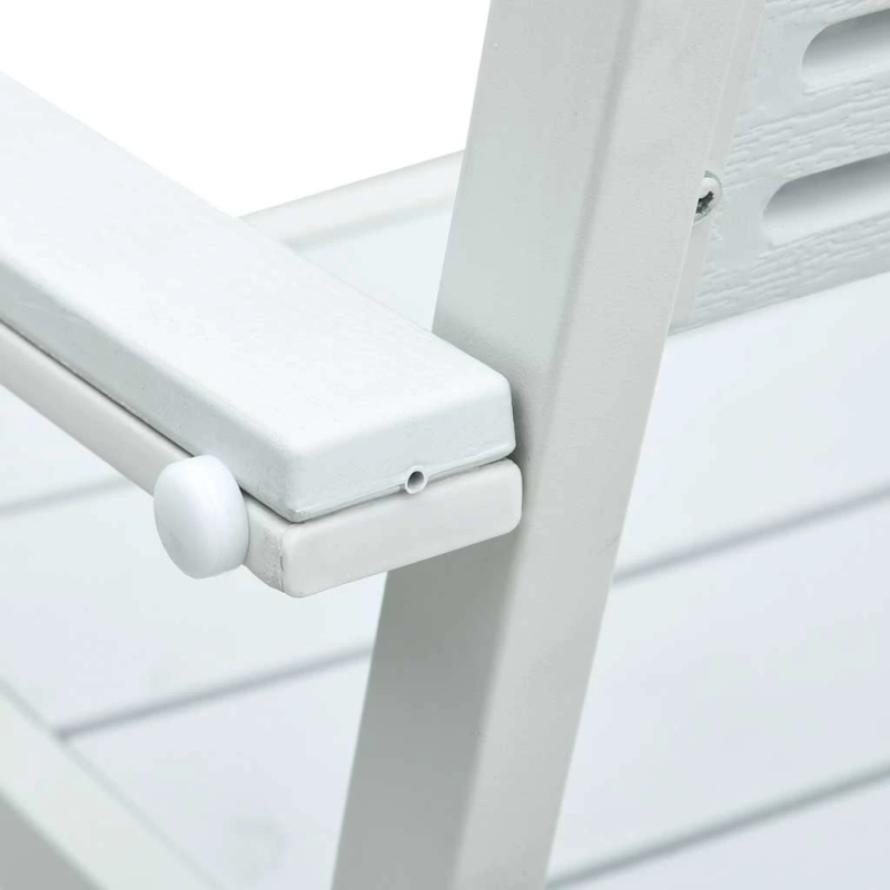 vidaXL dārza krēsli, 4 gab., balts HDPE, koka imitācija