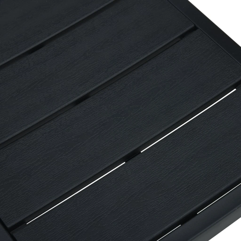 vidaXL dārza krēsli, 4 gab., koka imitācija, melns HDPE