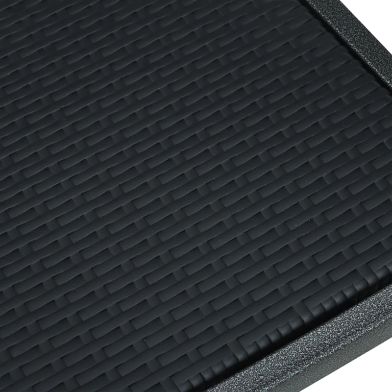 vidaXL dārza krēsli, 2 gab., melna plastmasa, pinuma dizains