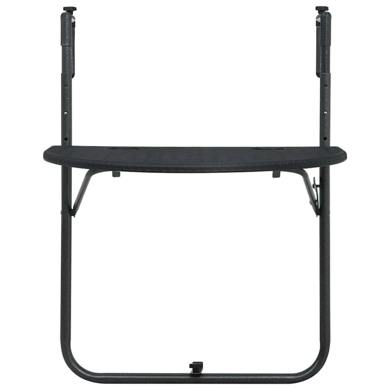 vidaXL piekarams balkona galds, melns, 60x64x83,5cm, plastmasa, pinums