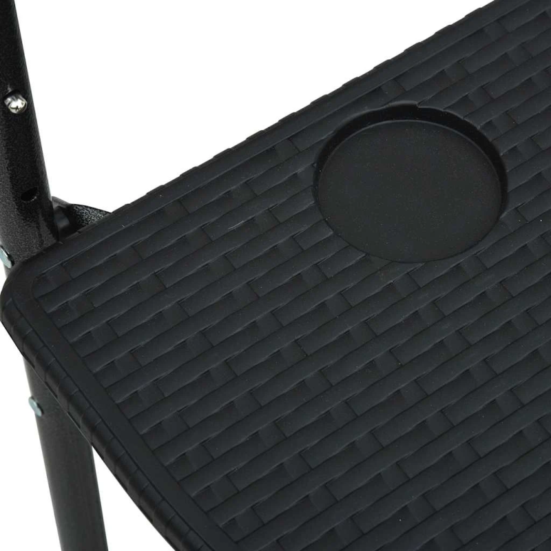 vidaXL piekarams balkona galds, melns, 60x64x83,5cm, plastmasa, pinums