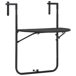 vidaXL piekarams balkona galds, 60x64x83,5cm, plastmasa, pinuma raksts