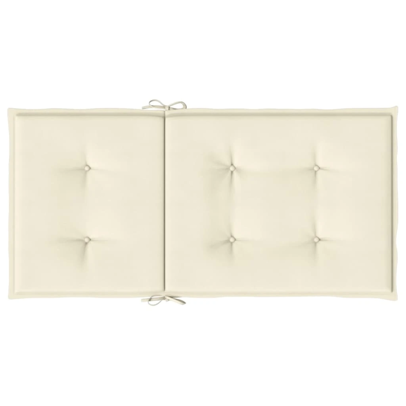 vidaXL dārza krēslu spilveni, 2 gab., krēmkrāsas, 100x50x3 cm, audums
