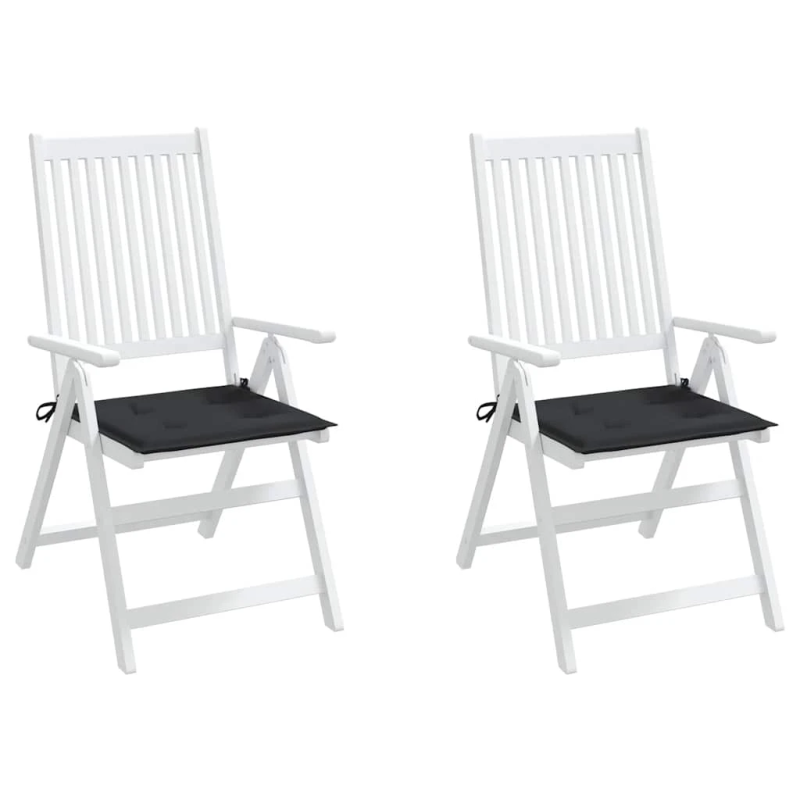 vidaXL dārza krēslu spilveni, 2 gab., melni, 50x50x4 cm, audums