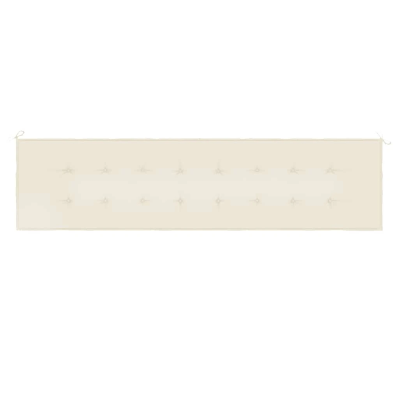 vidaXL dārza sola matracis, 200x50x4 cm, audums, krēmkrāsas