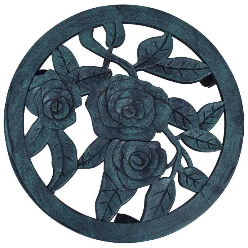 vidaXL puķu podu paliktņi ar riteņiem, 6 gab., zaļi, 38 cm, plastmasa