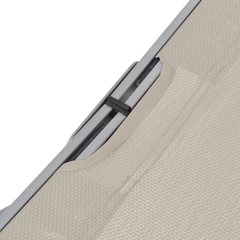 vidaXL saliekami sauļošanās krēsli, 2 gab., krēmkrāsas tekstilēns