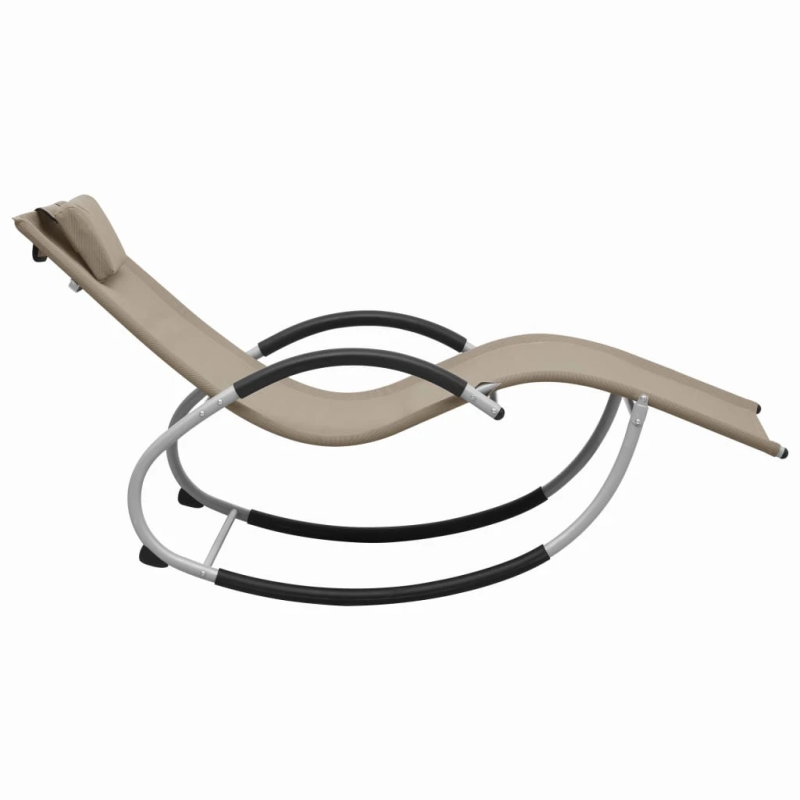 vidaXL sauļošanās zvilnis ar spilvenu, pelēkbrūns tekstilēns