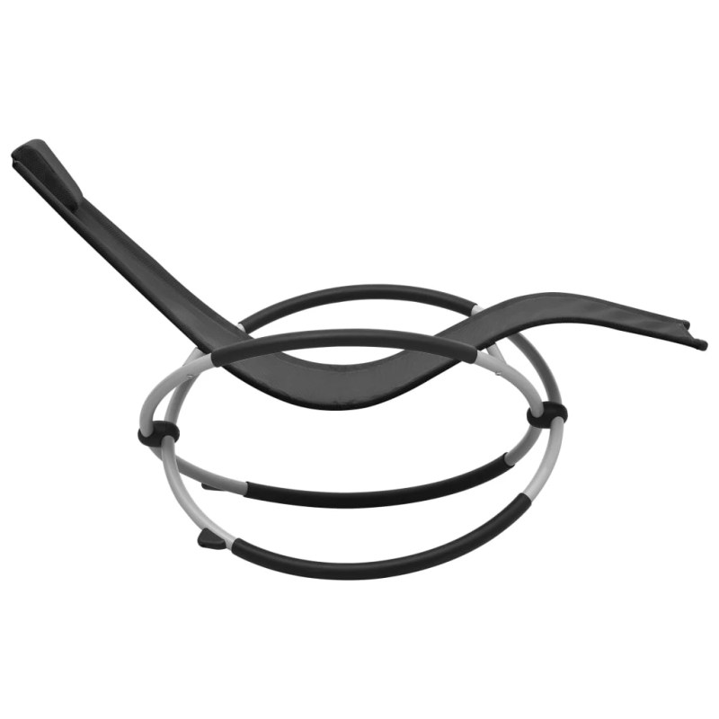 vidaXL bērnu sauļošanās zvilnis, melns, tērauds