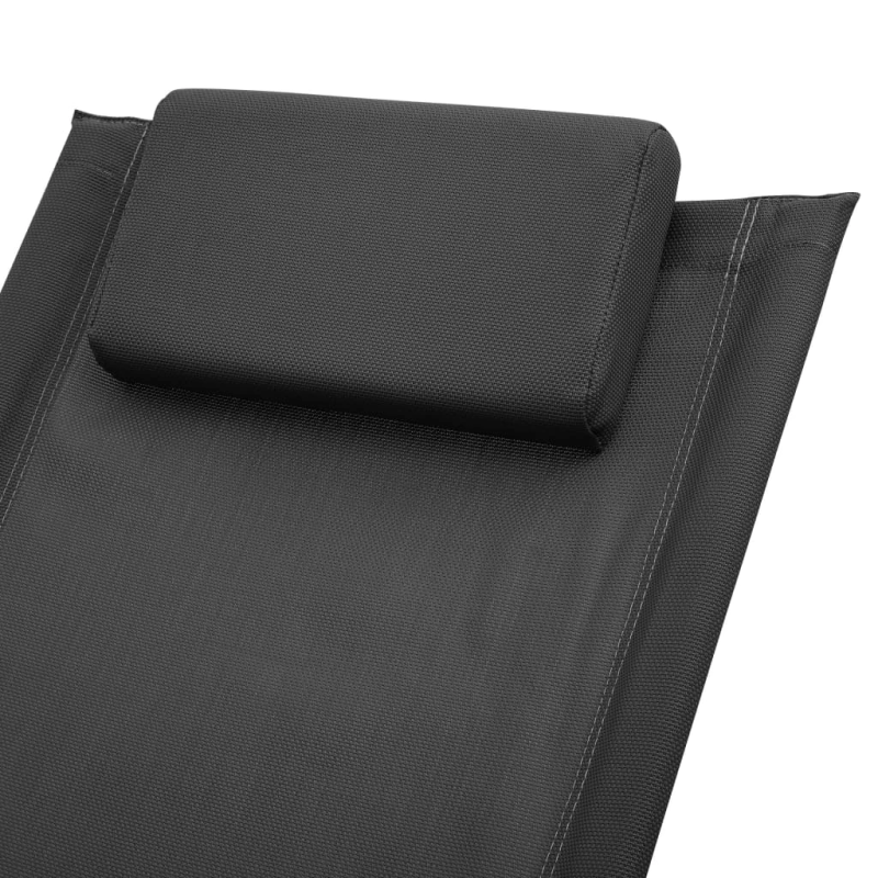 vidaXL bērnu sauļošanās zvilnis, melns, tērauds