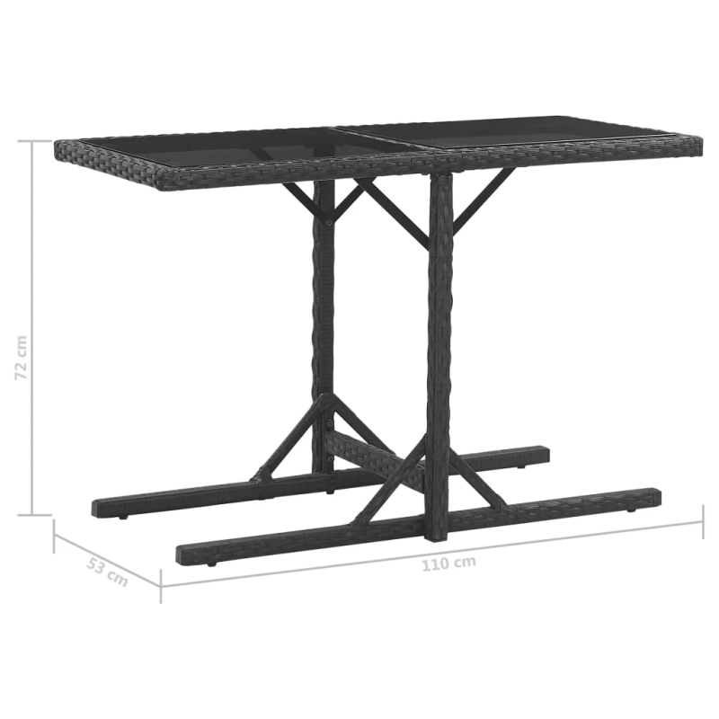 vidaXL 3-daļīgs dārza mēbeļu komplekts ar matračiem, melns PE pinums