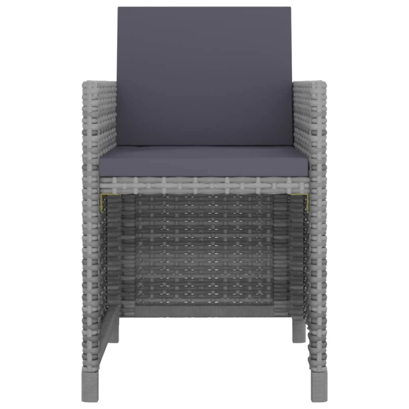 vidaXL 13-daļīgs dārza mēbeļu komplekts ar matračiem, pelēks PE pinums