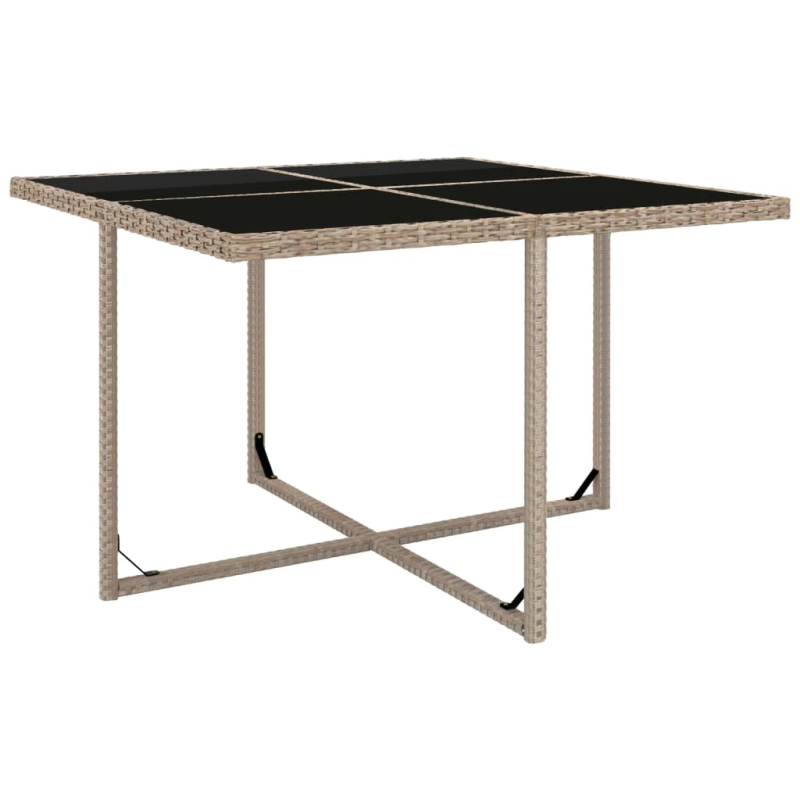 vidaXL 5-daļīgs dārza mēbeļu komplekts ar matračiem, PE pinums, bēšs