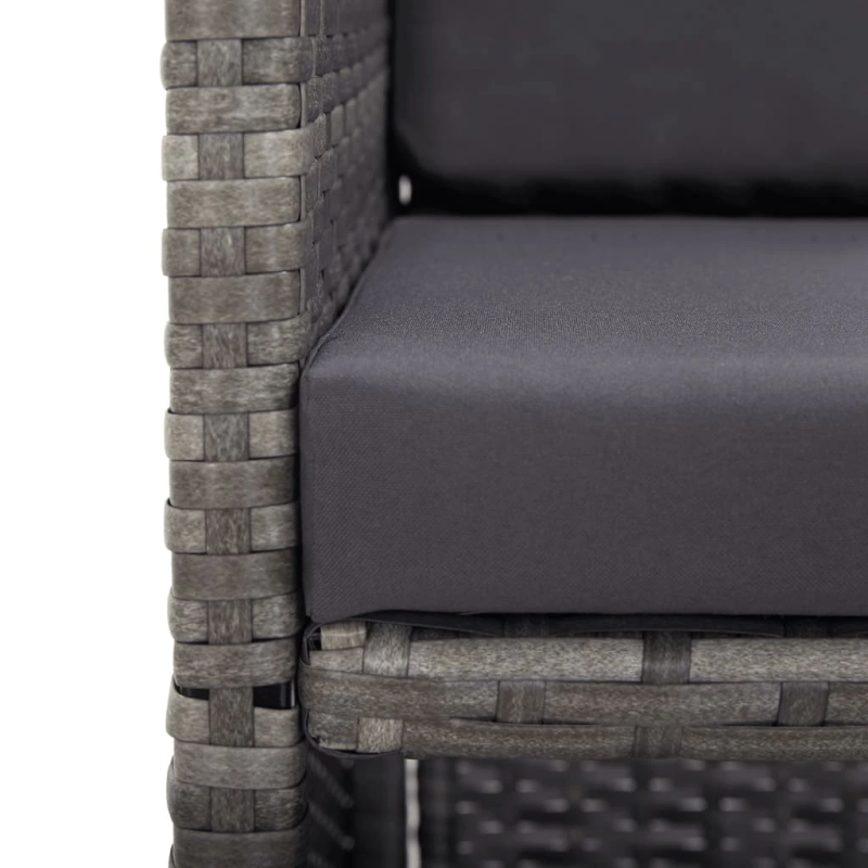 vidaXL 17-daļīgs dārza mēbeļu komplekts ar matračiem, PE rotangpalma