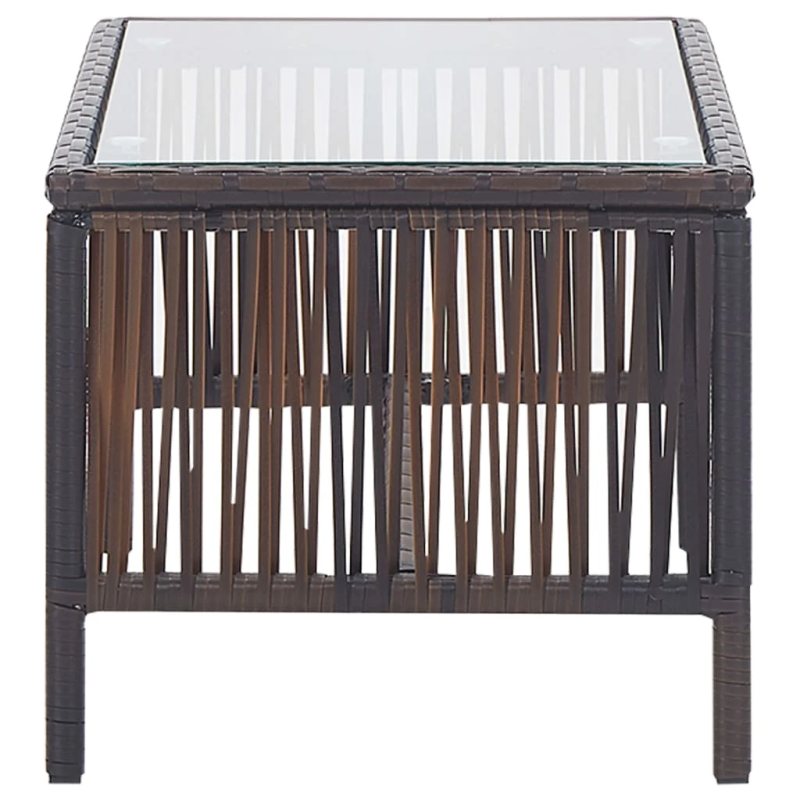 vidaXL 4-daļīgs dārza atpūtas mēbeļu komplekts ar matraci, brūns PE