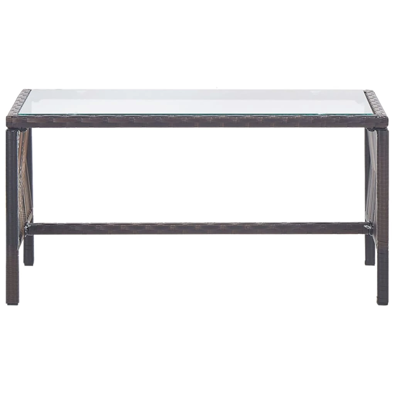 vidaXL 4-daļīgs dārza atpūtas mēbeļu komplekts ar matraci, brūns PE