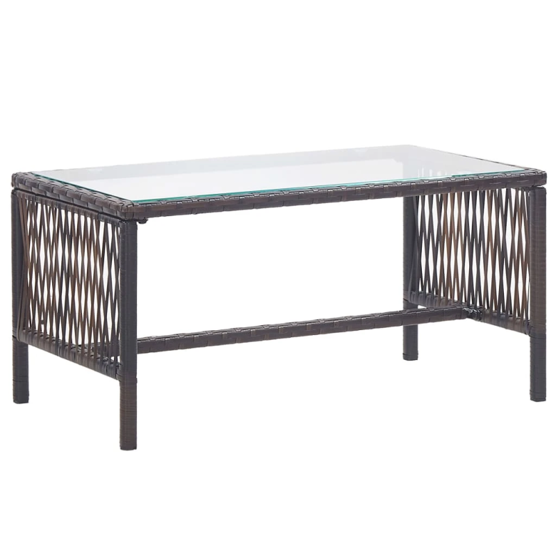 vidaXL 4-daļīgs dārza atpūtas mēbeļu komplekts ar matraci, brūns PE