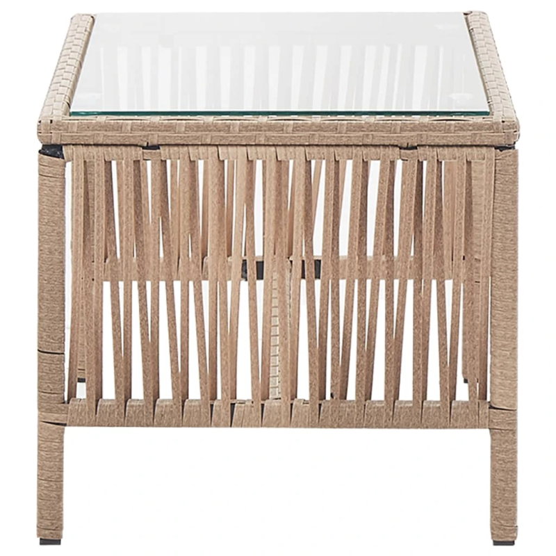 vidaXL 4-daļīgs dārza atpūtas mēbeļu komplekts ar matraci, bēšs PE