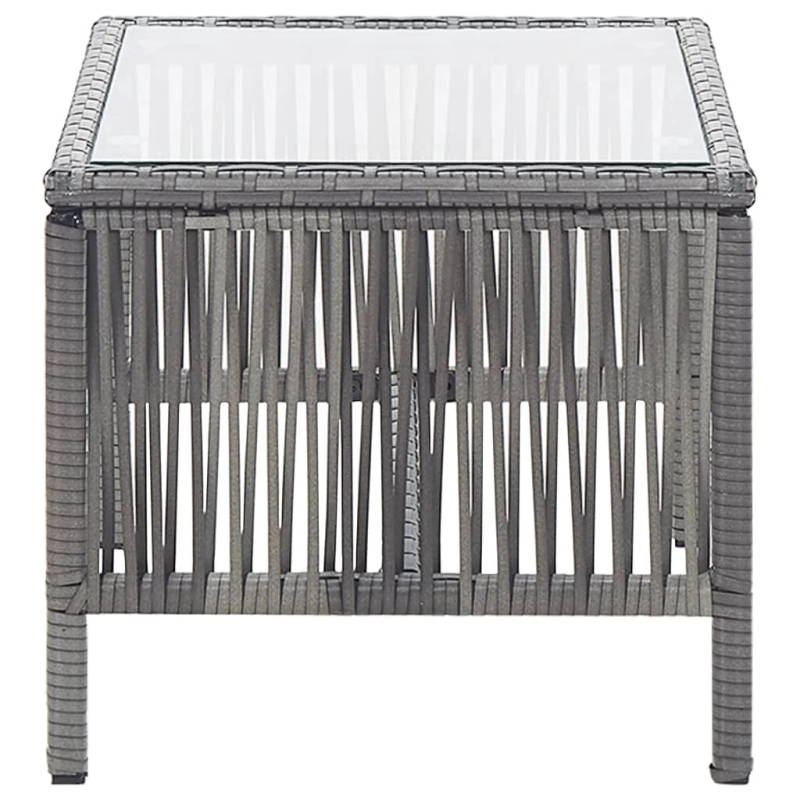 vidaXL 4-daļīgs dārza atpūtas mēbeļu komplekts ar matraci, pelēks PE