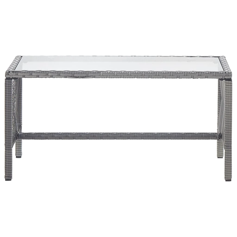 vidaXL 4-daļīgs dārza atpūtas mēbeļu komplekts ar matraci, pelēks PE