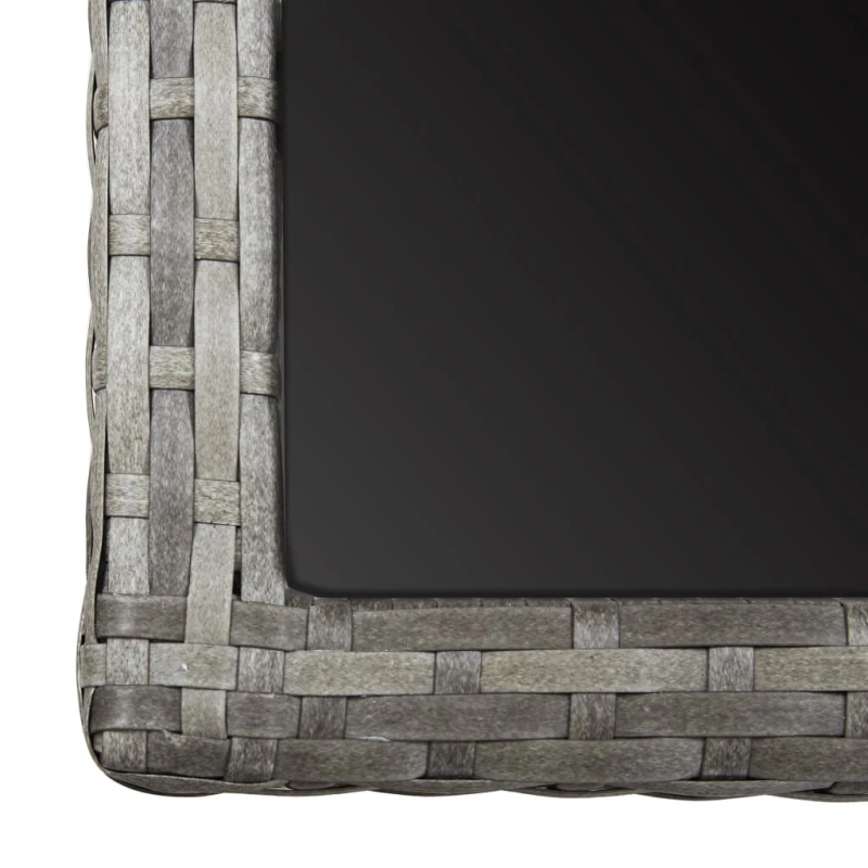 vidaXL dārza galds, pelēks, 110x53x72 cm, stikls un polietilēna