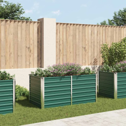 vidaXL puķu kaste, zaļa, 160x80x77 cm, cinkots tērauds