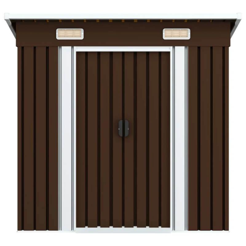 vidaXL dārza šķūnis, brūns, 194x121x181 cm, tērauds