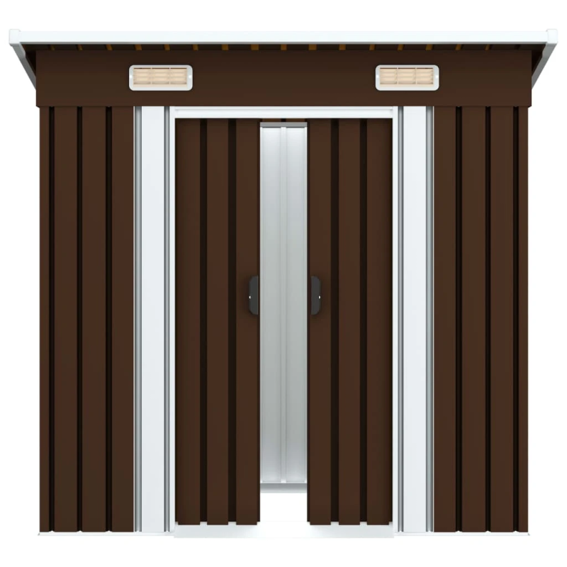 vidaXL dārza šķūnis, brūns, 194x121x181 cm, tērauds