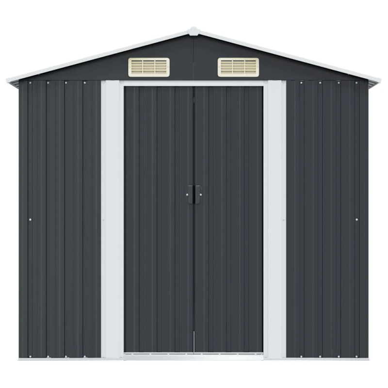 vidaXL dārza šķūnis, antracītpelēks, 204x132x186 cm, tērauds