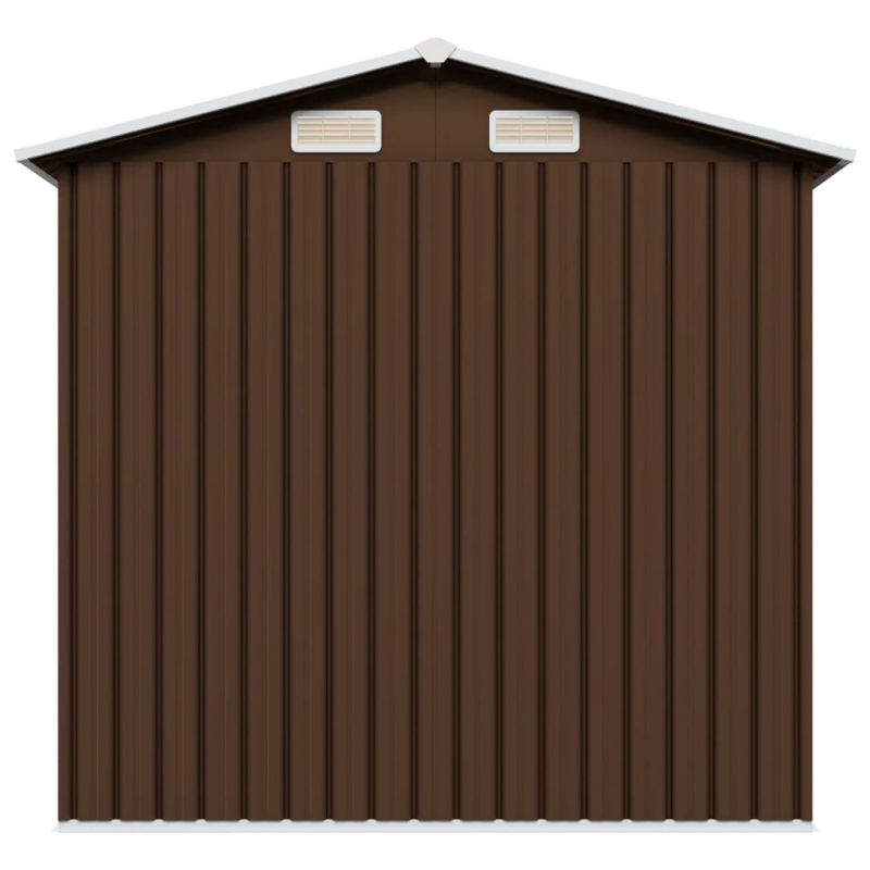 vidaXL dārza šķūnis, brūns, 204x132x186 cm, tērauds