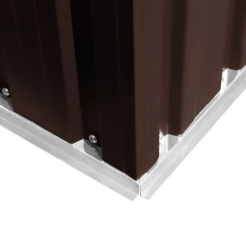 vidaXL dārza šķūnis, brūns, 204x132x186 cm, tērauds