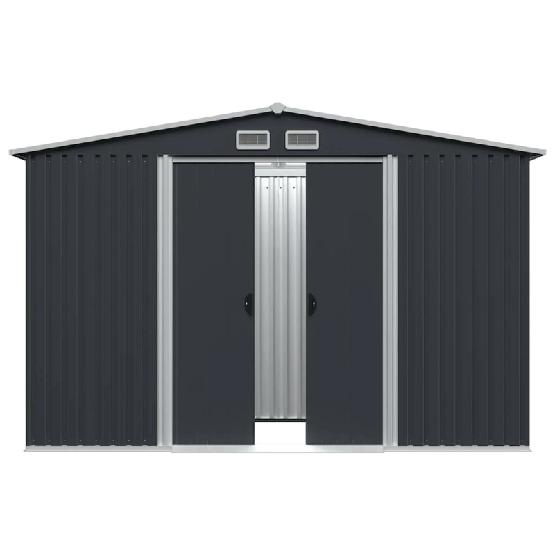 vidaXL dārza šķūnis, antracītpelēks, 257x205x178 cm, tērauds