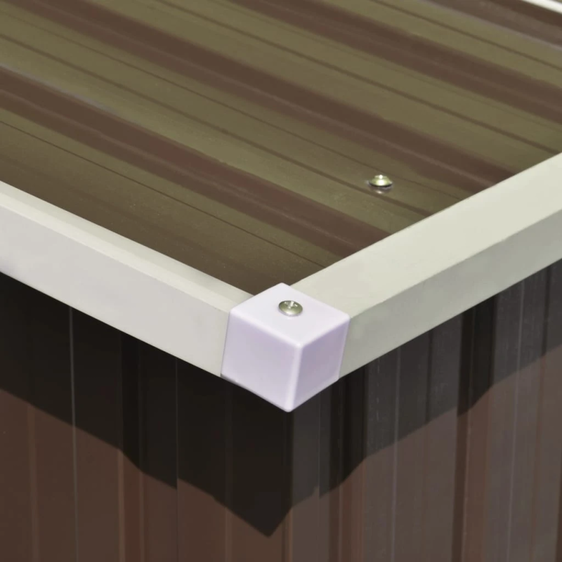 vidaXL dārza šķūnis, brūns, 257x990x181 cm, cinkots tērauds