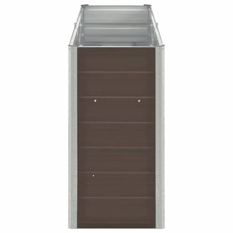 vidaXL augstā puķu kaste, cinkots tērauds, 240x40x77 cm, brūna