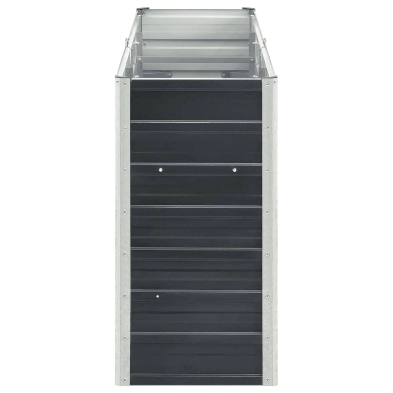 vidaXL augstā puķu kaste, cinkots tērauds, 240x40x77 cm, pelēka