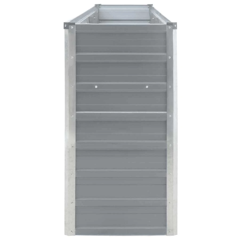 vidaXL puķu kaste, pelēka, 320x40x77 cm, cinkots tērauds