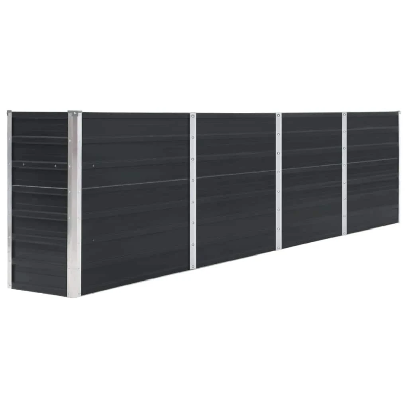 vidaXL puķu kaste, antracītpelēka, 320x40x77 cm, cinkots tērauds