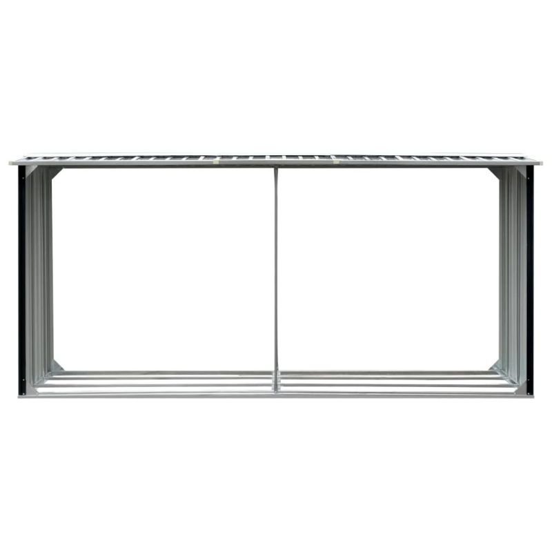 vidaXL malkas nojume, antracītpelēka, 330x92x153 cm, cinkots tērauds