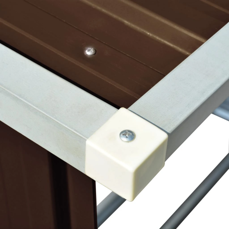 vidaXL malkas nojume, brūna, 163x83x154 cm, cinkots tērauds