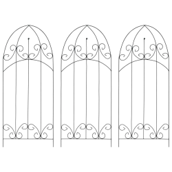 vidaXL vīteņaugu balsti, 3 gab., melni, 40x100 cm, dzelzs