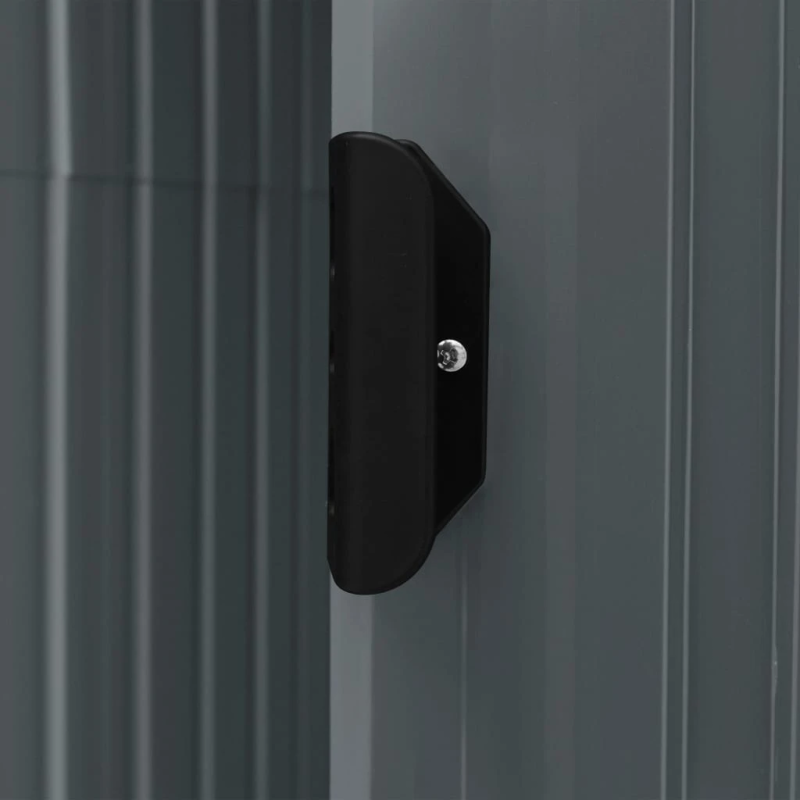 vidaXL dārza šķūnis ar plauktu, pelēks, 205x130x183 cm, dzelzs