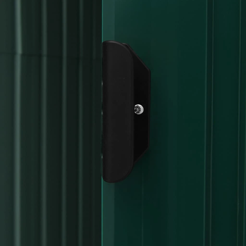 vidaXL dārza šķūnis ar plauktu, zaļš, 205x130x183 cm, dzelzs