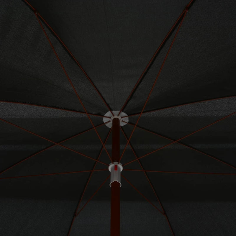 vidaXL dārza saulessargs ar tērauda kātu, 300 cm, antracītpelēks