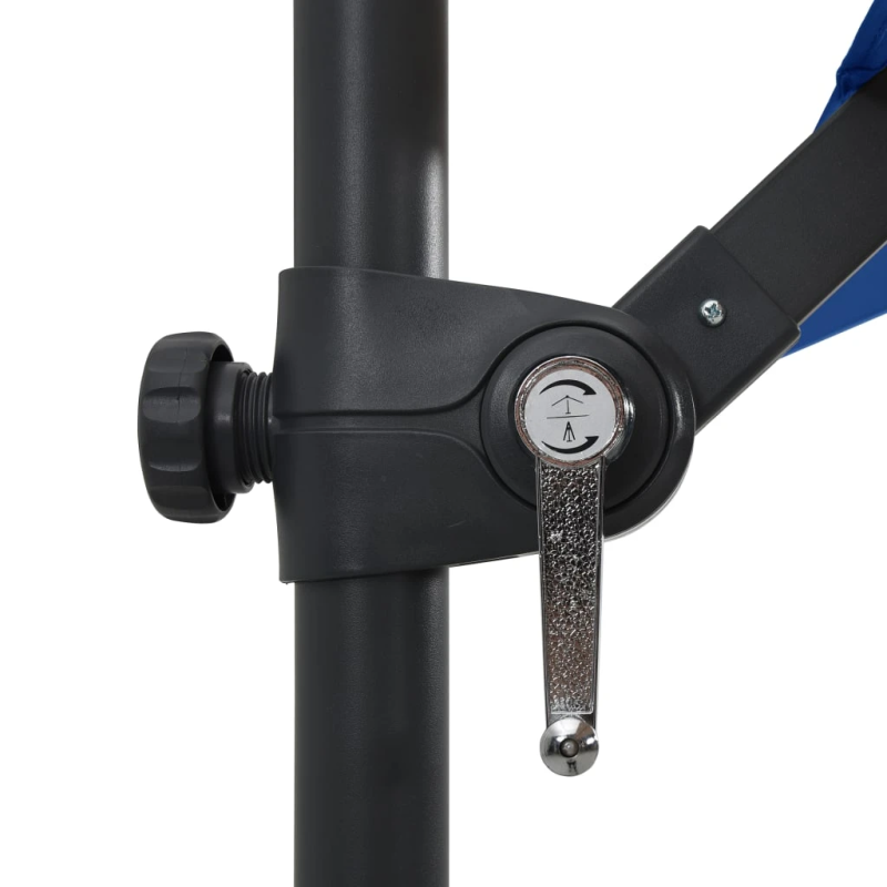 vidaXL saulessargs ar LED gaismām un tērauda kātu, 250x250 cm, zils